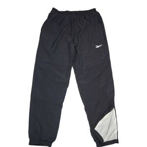 Vintage 90s Reebok Track Pants XL Black Nylon Windbreaker Baggy Y2K Pristine